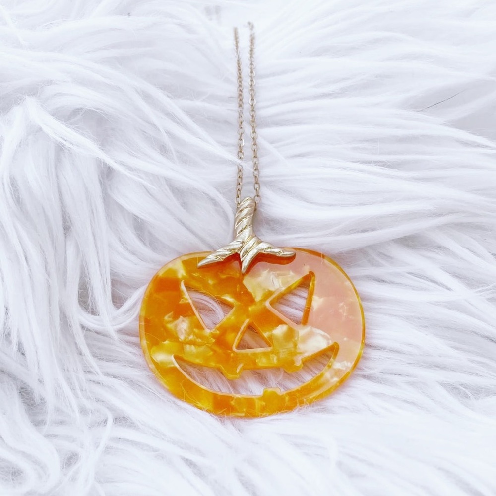 Pumpkin Jack O’lantern Halloween Pendant Necklace